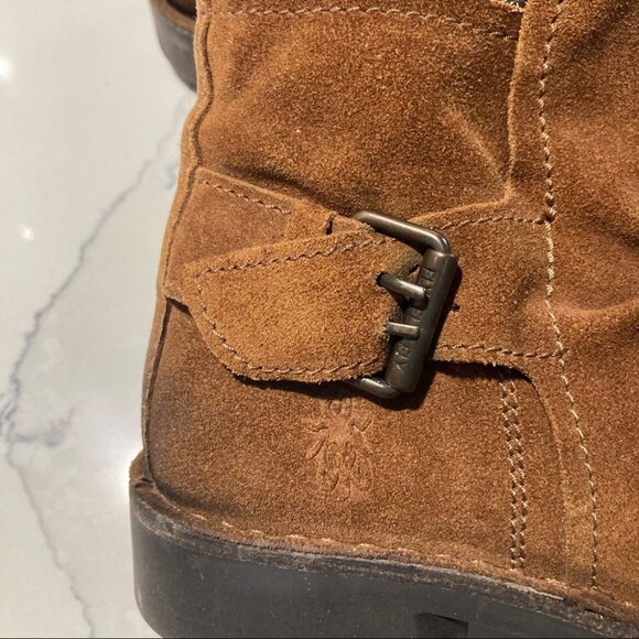 FLY LONDON Sz 40 Suede Distressed Mid-Calf Boots - Picture 5 of 14